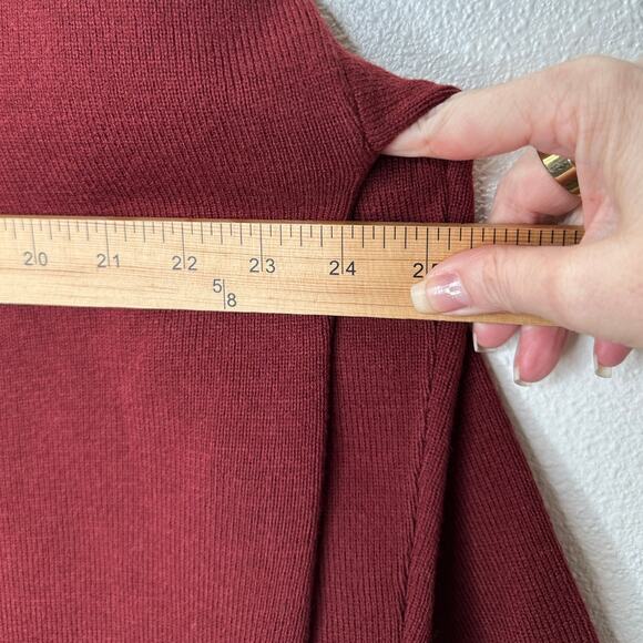 The Work Shop Burgundy Mock Neck Long Sleeve High Low Sweater S - Picture 11 of 11